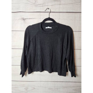O'neill Womens Crop Top Black Long Sleeve Stretch Viscose Blend Knit Boyfriend S